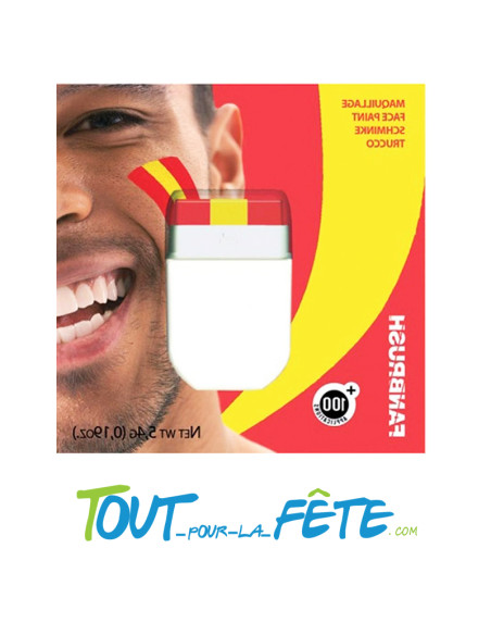 Maquillage de supporter fanbrush jaune et rouge