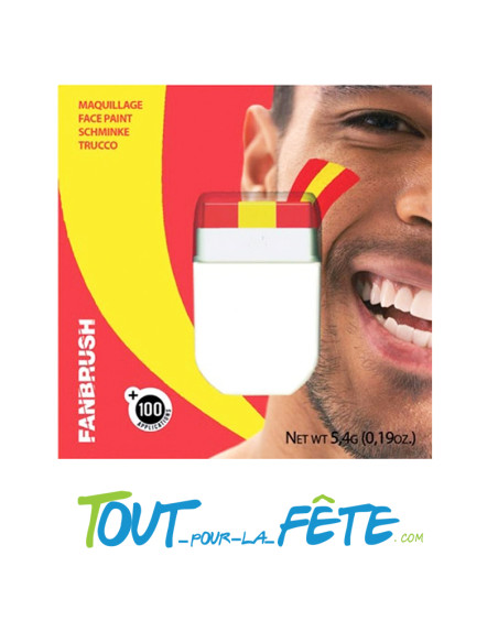 Maquillage de supporter fanbrush jaune et rouge