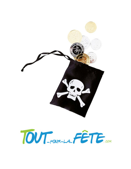 Bourse de pirate avec 12 pièces