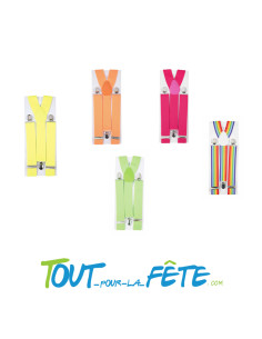 Bretelles fluo ( rose - vert - jaune - orange )