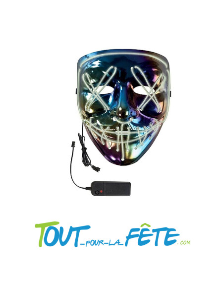 Masque visage terrifiant lumineux multicolore