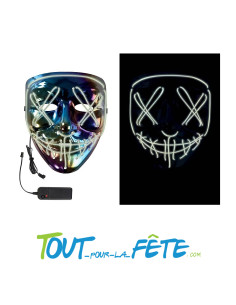Masque visage terrifiant lumineux multicolore