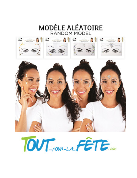 Strass autocollant pour visage ( modèle aléatoire )