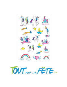 Tatouages temporaires licornes