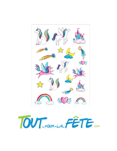 Tatouages temporaires licornes