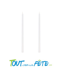 Lot de 2 bougies chandelles 30 cm blanches 2