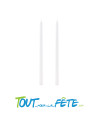 Lot de 2 bougies chandelles 30 cm blanches