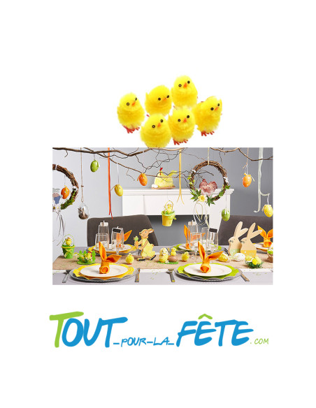 Boite 6 poussins jaunes 3,2 cm