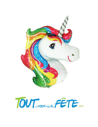 Ballon aluminium forme Licorne 101x 79 cm