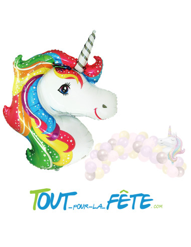 Ballon aluminium forme Licorne 101x 79 cm