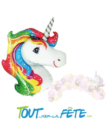 Ballon aluminium forme Licorne 101x 79 cm