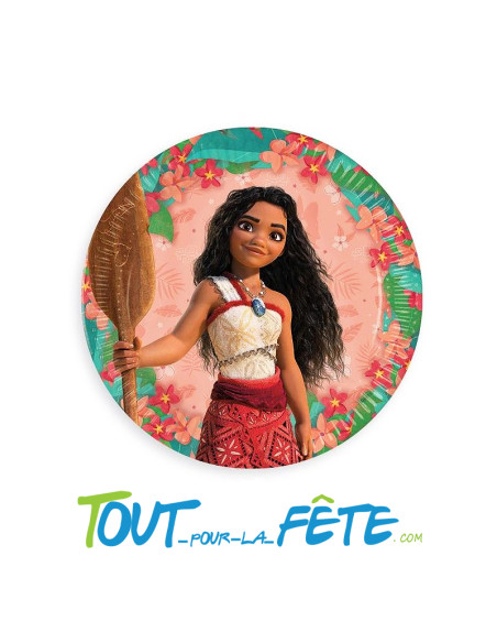 Lot de 8 assiettes Vaiana en carton 23cm