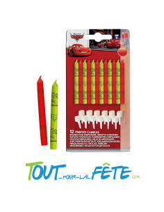 Lot de 12 bougies Cars
