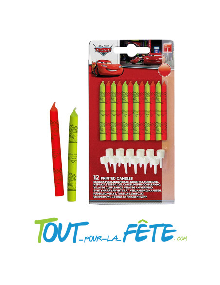Lot de 12 bougies Cars