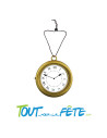 Collier horloge steampunk or 20cm