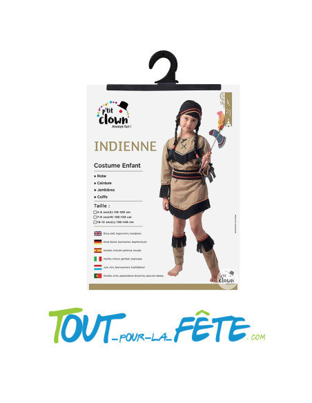 Déguisement d'indienne taille enfant