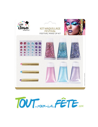 Kit maquillage festival ( strass / gels paillettes / gels crèmes / crayons )