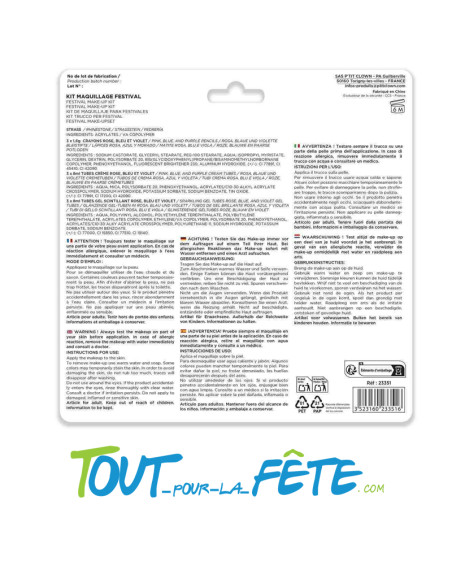 Kit maquillage festival ( strass / gels paillettes / gels crèmes / crayons )