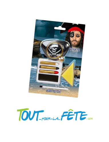 Kit maquillage pirate + boucle d'oreille + cache oeil