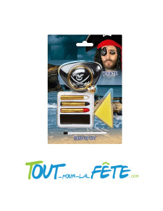 Kit maquillage pirate + boucle d'oreille + cache oeil