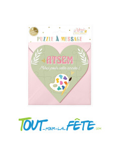 Puzzle coeur et enveloppe atsem