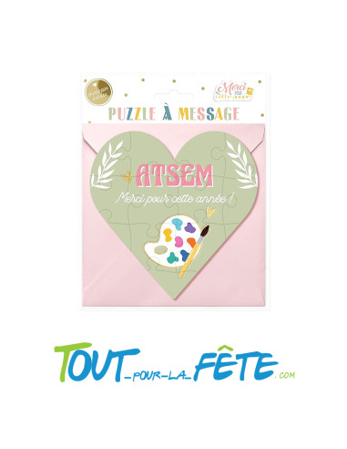Puzzle coeur et enveloppe atsem