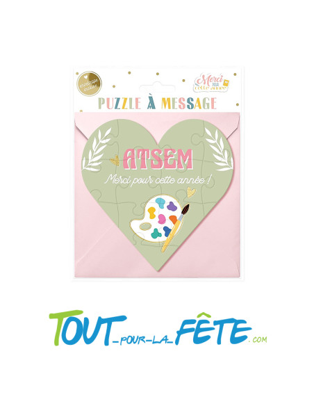 Puzzle coeur et enveloppe atsem