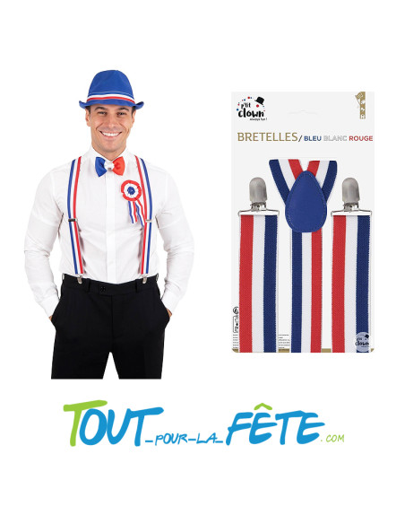 Bretelles France, bleu, blanc, rouge