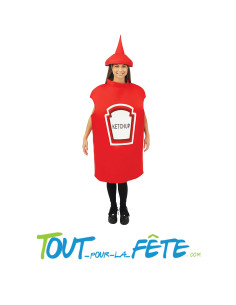 Déguisement de ketchup pour adulte taille unique
