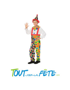 Déguisement de clown multicolore taille enfant