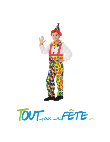 Déguisement de clown multicolore taille enfant