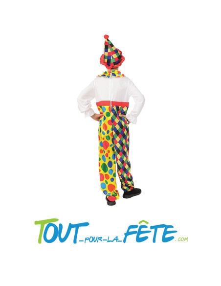 Déguisement de clown multicolore taille enfant