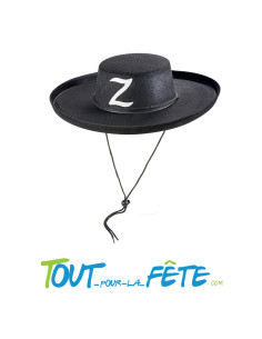 Chapeau de bandit Zorro feutrine taille adulte
