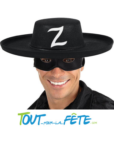 Chapeau de bandit Zorro feutrine taille adulte