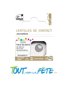 Lentilles de contact journalières blanches opaques (pupille incluse) 2