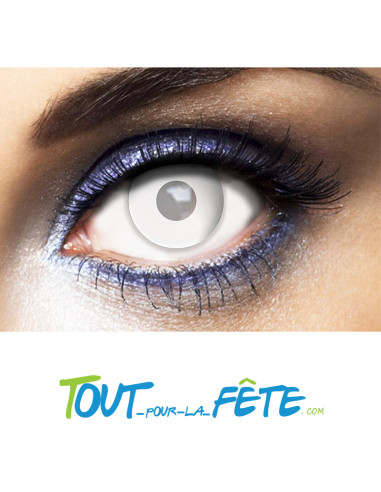 Lentilles de contact journalières blanches opaques (pupille incluse)