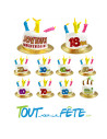 Chapeaux bougies joyeux anniversaire par âge doré