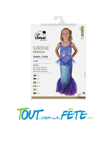 Déguisement de sirène taille enfant