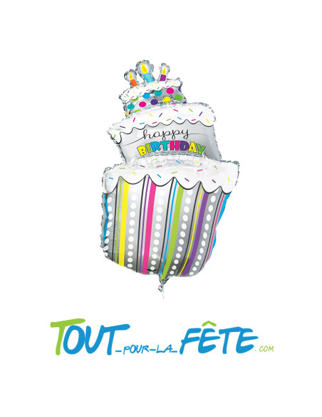 Ballon aluminium Gâteau d'anniversaire 104 cm