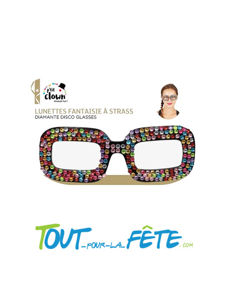 Lunettes noir avec strass multicolore