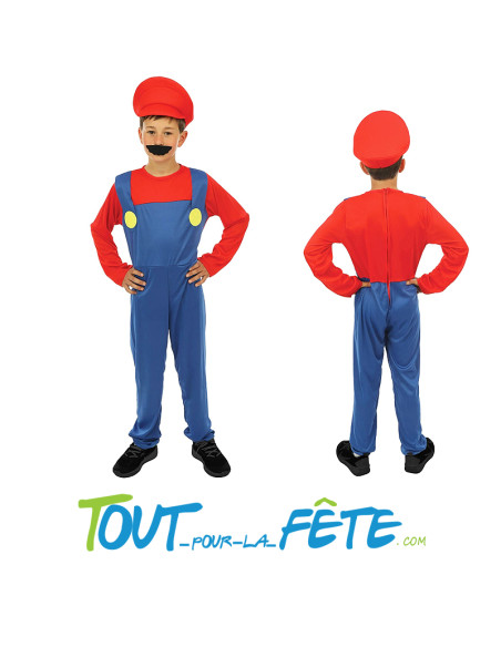 Déguisement de plombier Mario taille enfant