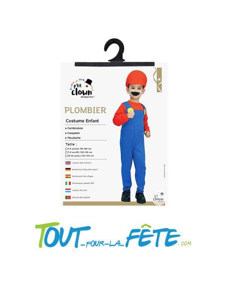 Déguisement de plombier Mario taille enfant