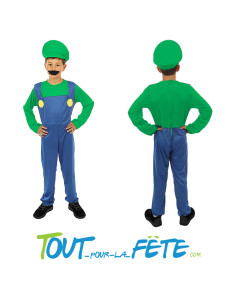 Déguisement de plombier Luigi taille enfant