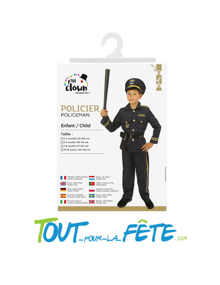 Déguisement de policier taille enfant