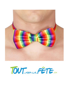 Noeud papillon multicolore ( arc en ciel ) gay pride 2