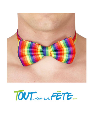Noeud papillon multicolore ( arc en ciel ) gay pride