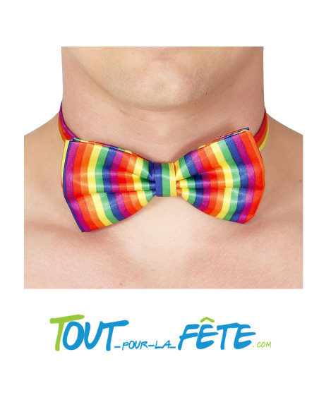 Noeud papillon multicolore ( arc en ciel ) gay pride