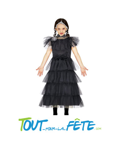 Déguisement de Mercredi Addams ( robe de bal ) taille enfant