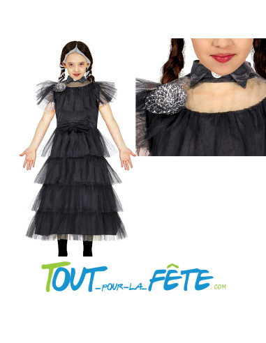 Déguisement de Mercredi Addams ( robe de bal ) taille enfant