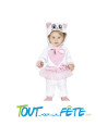 Déguisement de chat avec capuche blanc et rose pour bébé 12 - 18 mois